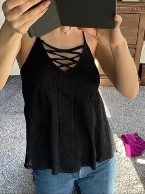 Eyeshadow Black Lace Crisscross Cami